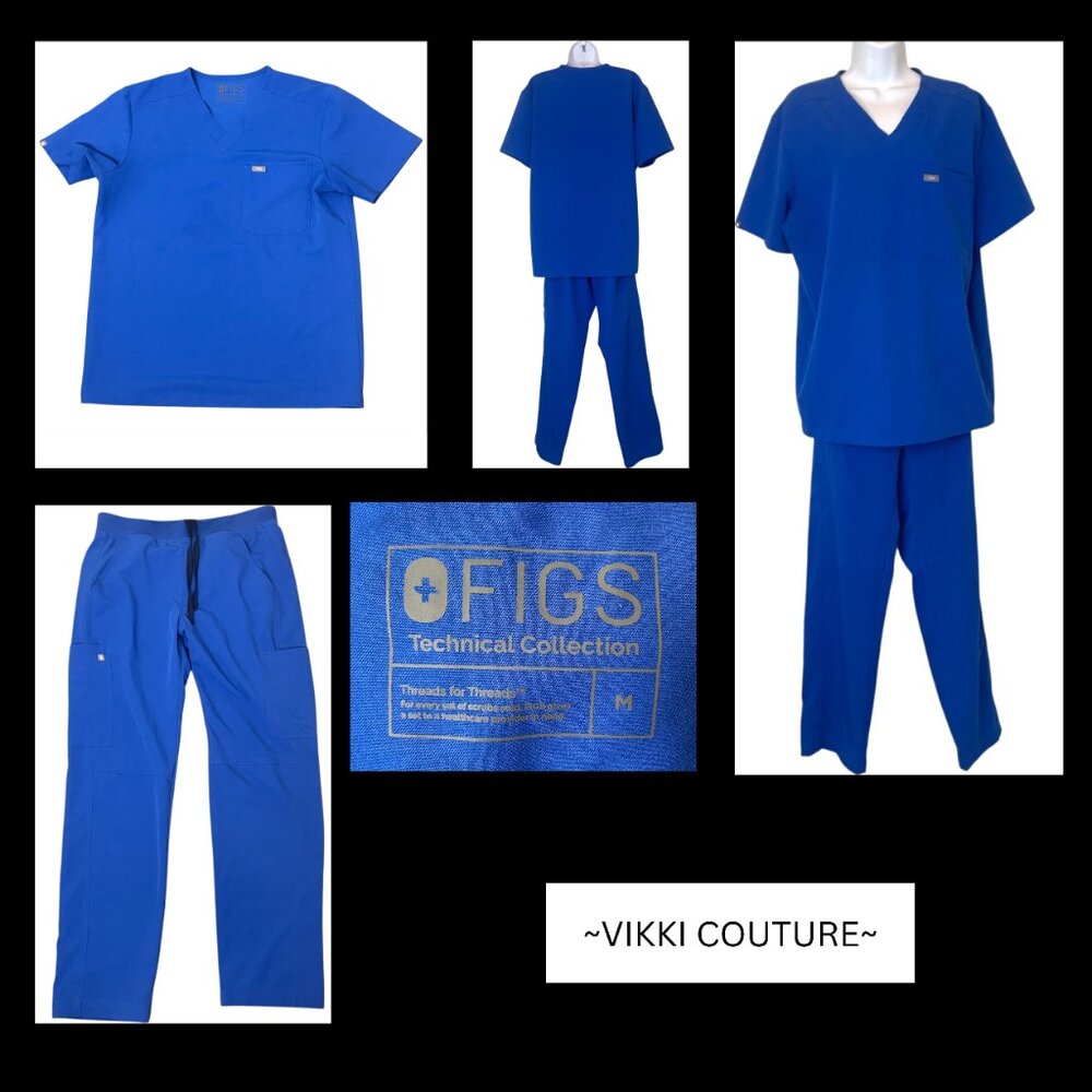 Figs Scrub Set Top + Pants High Tech Size M 10 Pockets Total